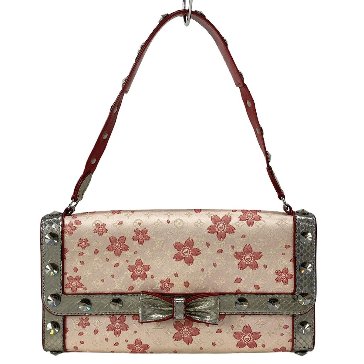 LOUIS VUITTON ルイヴィトン ショルダーバッグ モノグラムチェリーブラッサム アマレーヌ M95288 ピンク×シルバー シルク