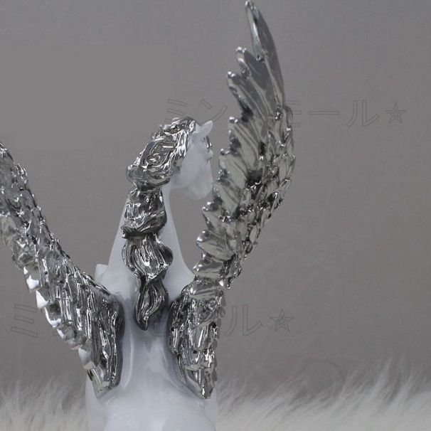 ペガサス 置物 飾り ホワイト シルバー ヨーロピアンスタイル 雑貨