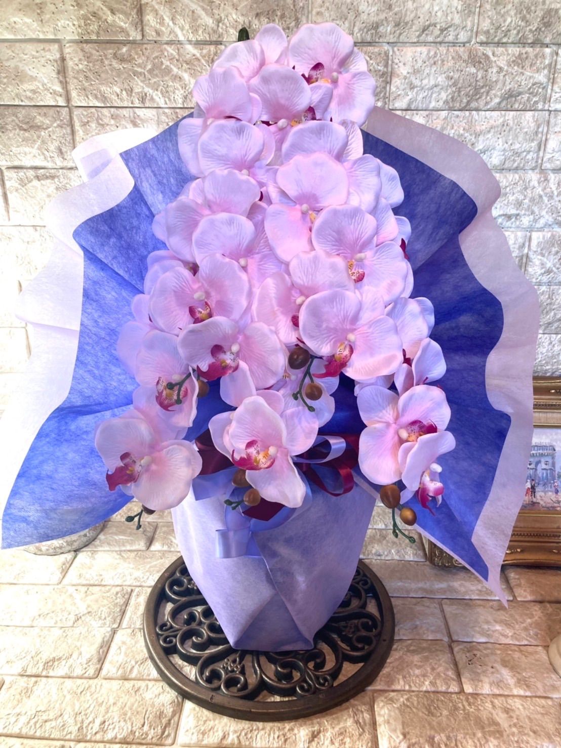 光触媒 人工観葉植物 ウォールグリーン フェイクグリーン 胡蝶蘭6334