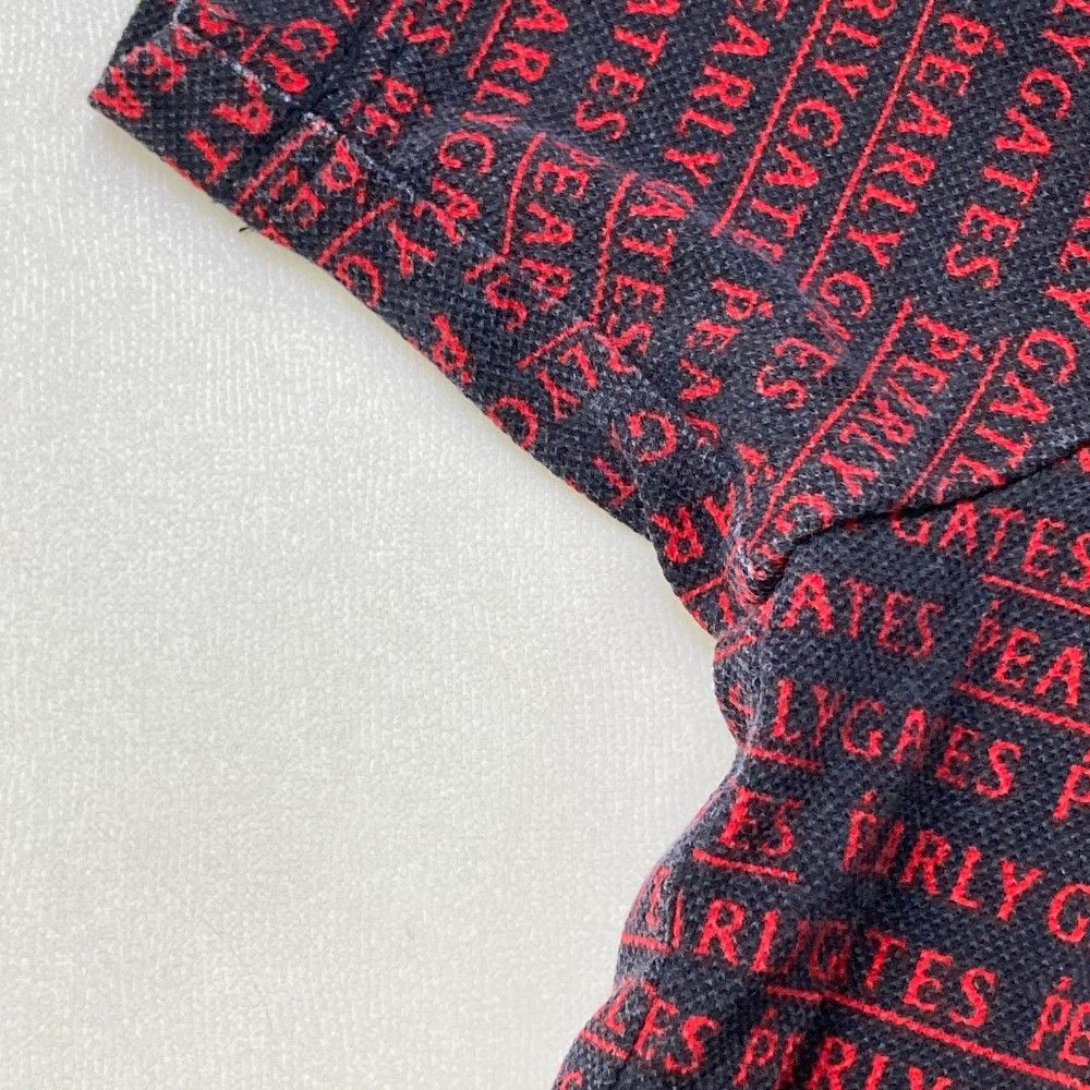 パーリーゲイツ　半袖モックネック　ロゴ総柄　サイズ5 PEARLY GATES パーリーゲイツ モックネック半袖Tシャツ ロゴ総柄