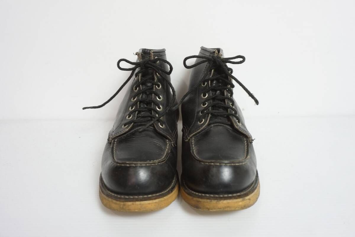 正規 90s RED WING レッド ウィング 8165 四角 犬タグ アイリッシュ セッター プレーン トゥ ブーツ ハイカット ビンテージ 黒 407O 4