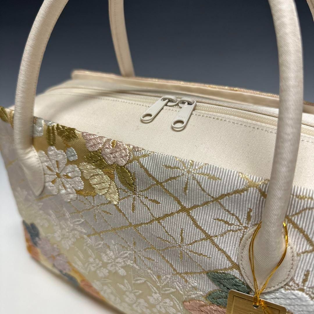 新品未使用 ！！特別セール！！京都 西陣 正絹 唐織 帯使用 利休バッグ