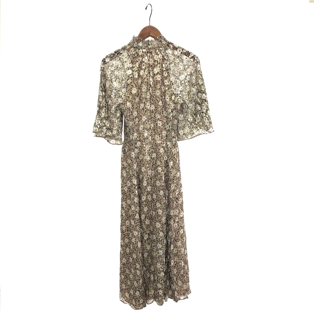 美品 Kate spade ケイトスペード フラワープリントシルクドレス  