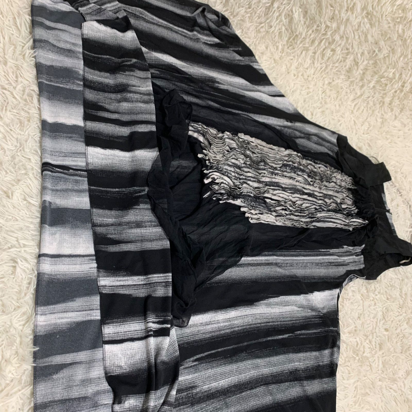美品✨ヒロココシノ ストライプ ノースリーブロングワンピース