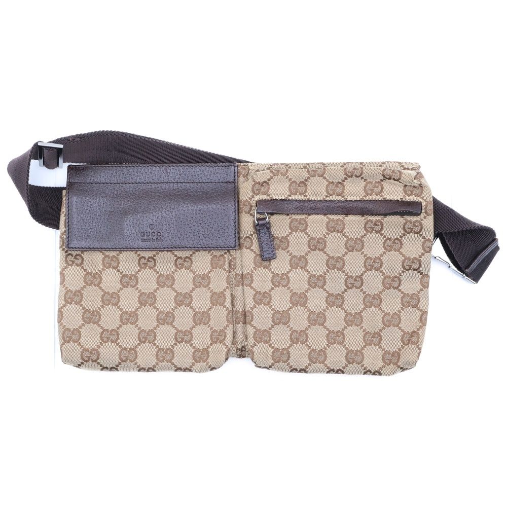美品✨グッチ ボディバッグ ウェストポーチ ショルダー GG キャンバス レザー GUCCI グッチ GGキャンバス ボディバッグ ウエストポーチ