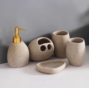 サニタリー 洗面用具5点セットホルダー タンブラー ディスペンサー 歯バス用品