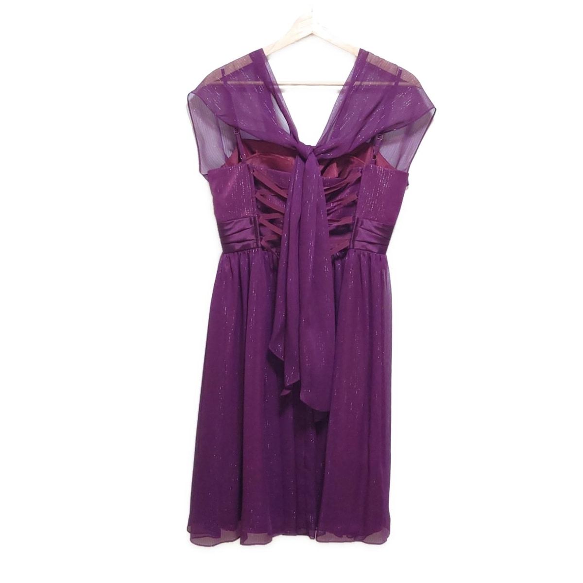 aimer エメ ドレス サイズ9 M レディース - パープル キャミドレス|ひざ丈|レース|ラメ