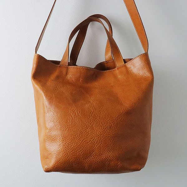 genten ゲンテン 2WAY レザー ショルダーバッグ /ブラウン系