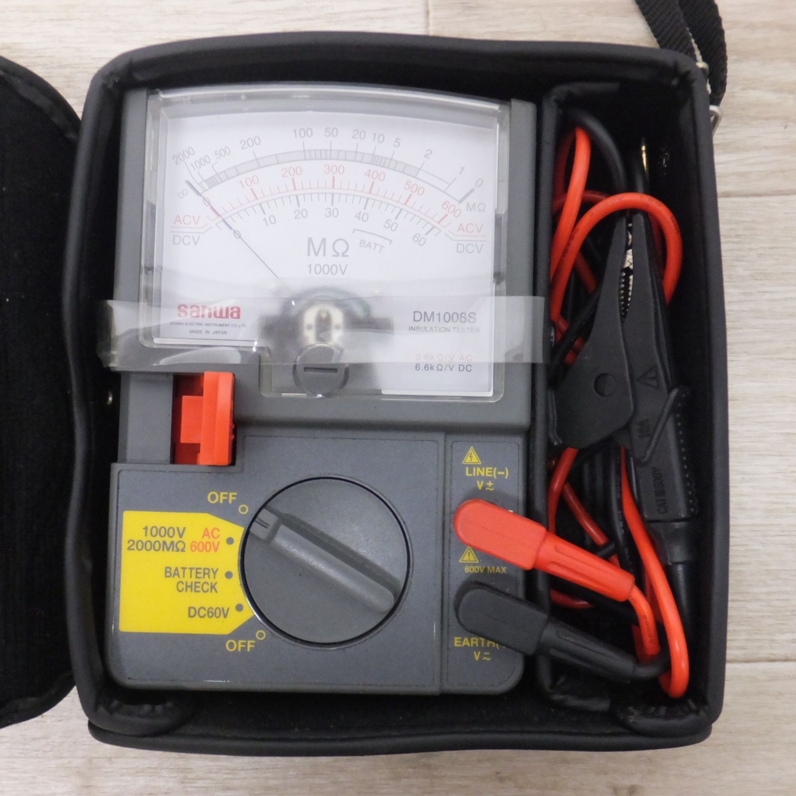 送料無料 三和電気計器 SANWA 絶縁抵抗計 DM1008S INSULATION RESISTANCE TESTER