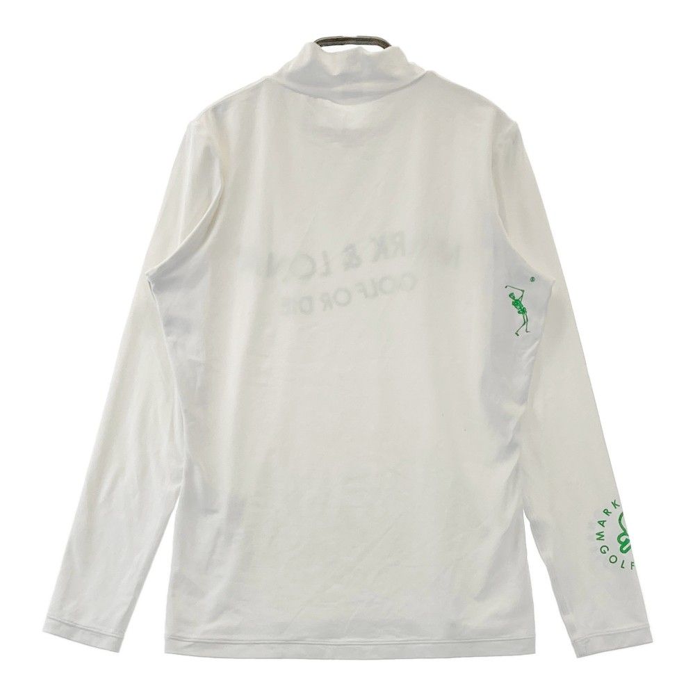 サイズ：40 MARK&amp;LONA マークアンドロナ 2023年モデル ハイネック 長袖Tシャツ ロゴプリント  ホワイト系 [240101453613] ゴルフウェア レディース ストスト サイズ：40 MARK&LONA マークアンドロナ 2023年モデル