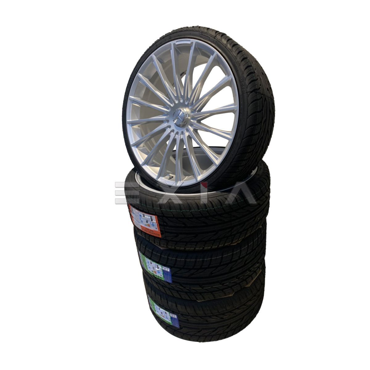 ベンツ アルミホイール タイヤ付 22インチ Sクラス等 4本セット 9 0 J 10 265 30 R 22 295 25 S 16 シルバー AMG 夏タイヤ