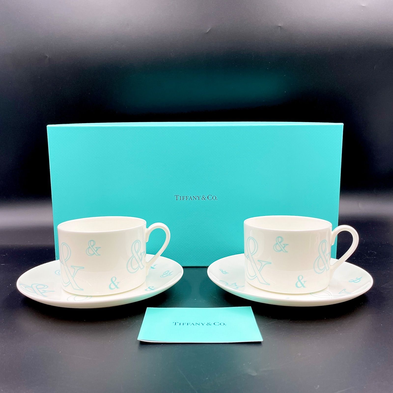 C-04037 Tiffany&Co. ティファニー Ampersand アンパーサンドカップ&ソーサー セット マグカップ ペア