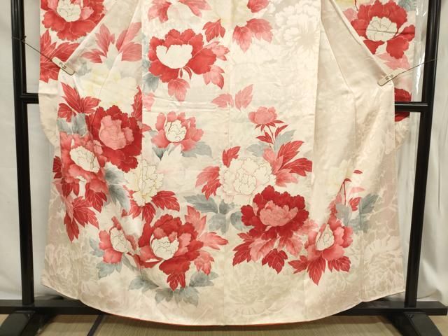 平和屋着物□豪華振袖 駒刺繍 牡丹文 正絹 逸品 CAAV4068in