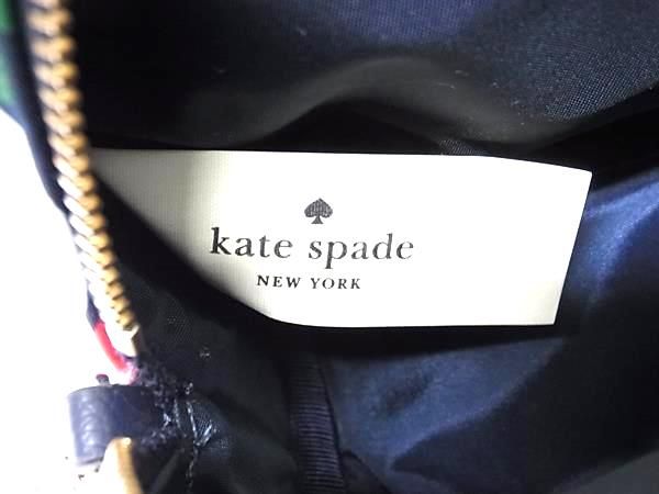 ■美品■ kate spade ケイトスペード ナイロン マルチポーチ マルチケース 小物入れ レディース ネイビー系×マルチカラー DK2498