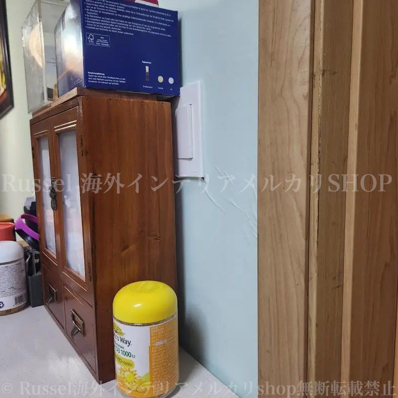 ヴィンテージ US アンティーク　３段　コンパクト　アクセント　キャビネット 楽天市場】キャビネット 幅58.1cm ガラス扉 簡単組立 アメリカン