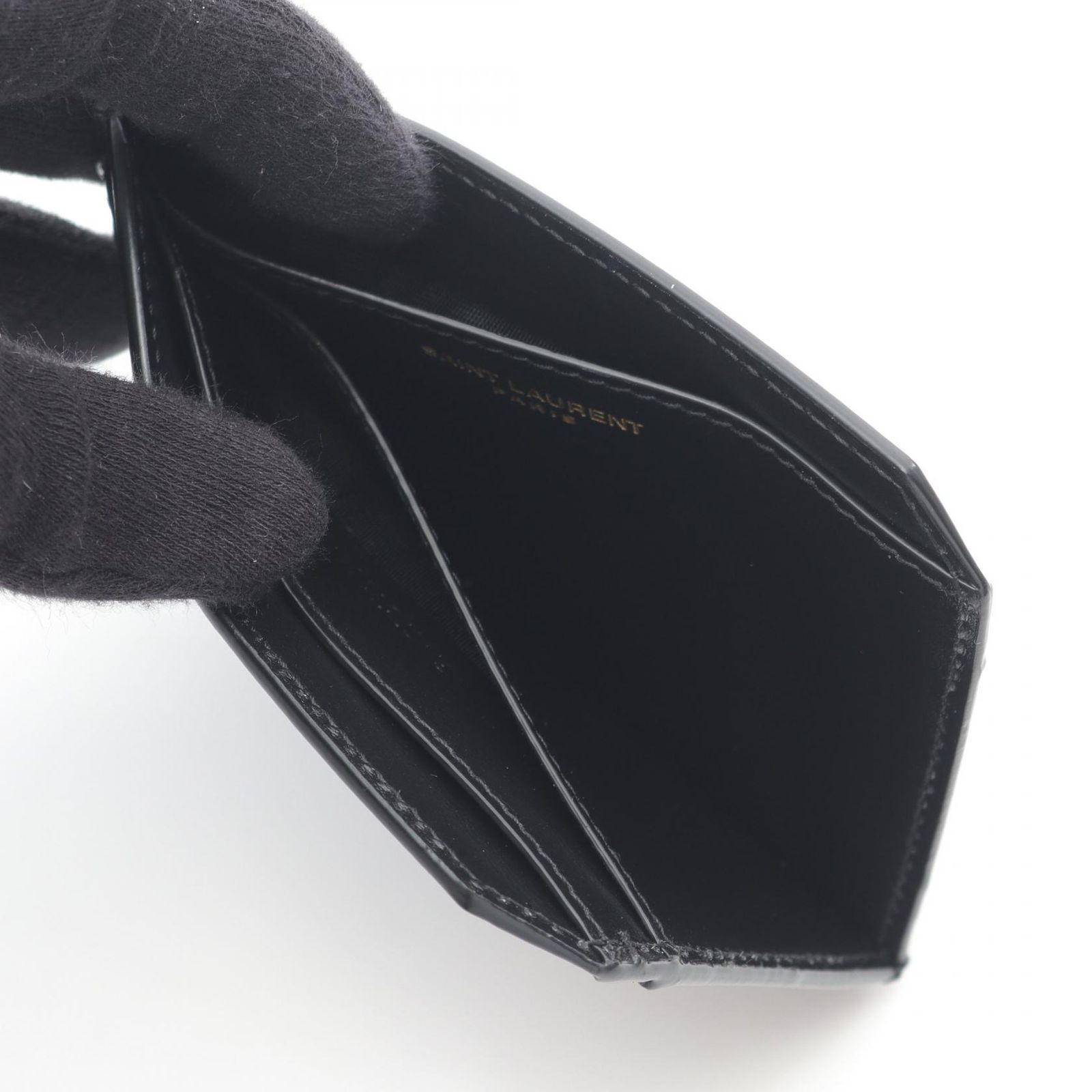 SAINT LAURENT サンローラン フラグメントケース ブラック レザー サン