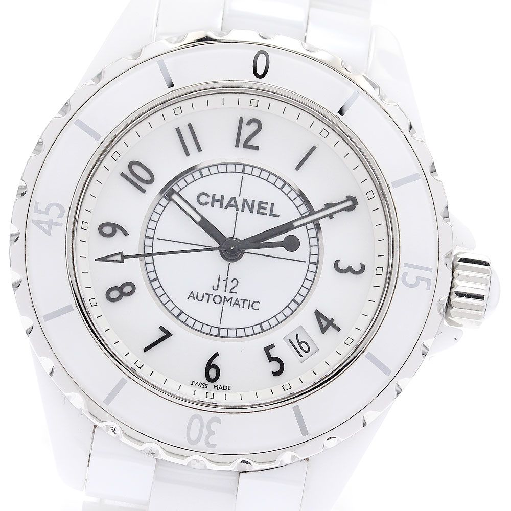シャネル CHANEL H0970 J12 白セラミック 自動巻き メンズ良品_