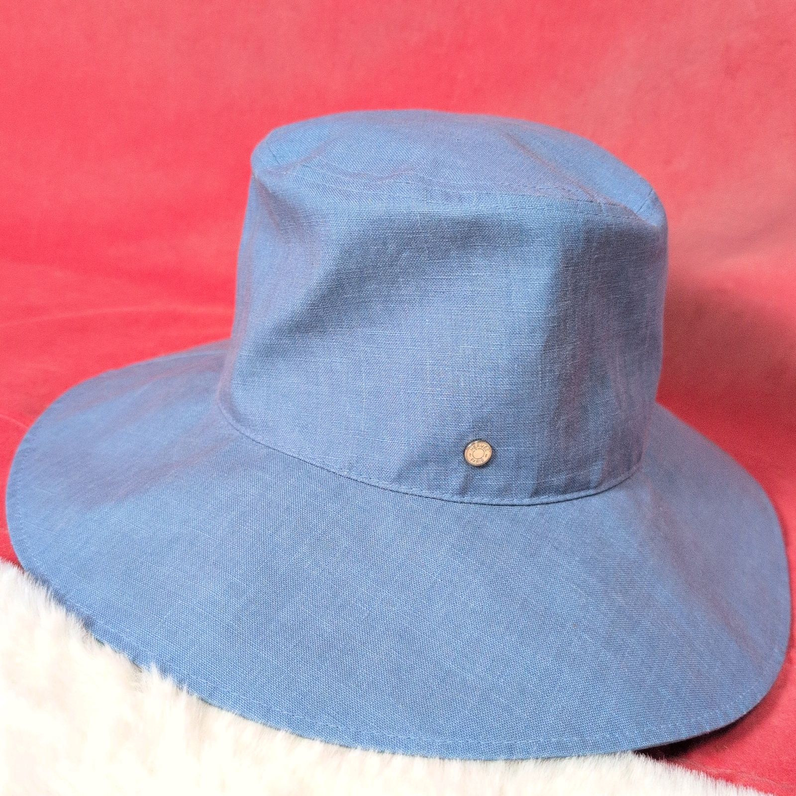 HERMES エルメス セリエボタン ハット 麻|リネン サイズ58cm