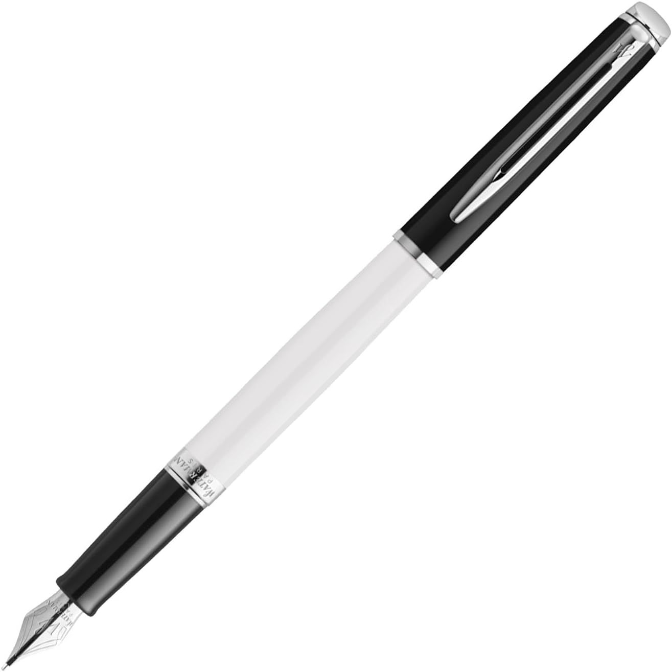 WATERMAN ウォーターマン 万年筆 メトロポリタン エッセンシャル ブラックホワイトCT 細字 ギフトボックス入り ギフト 高級 正規輸入品 2202911