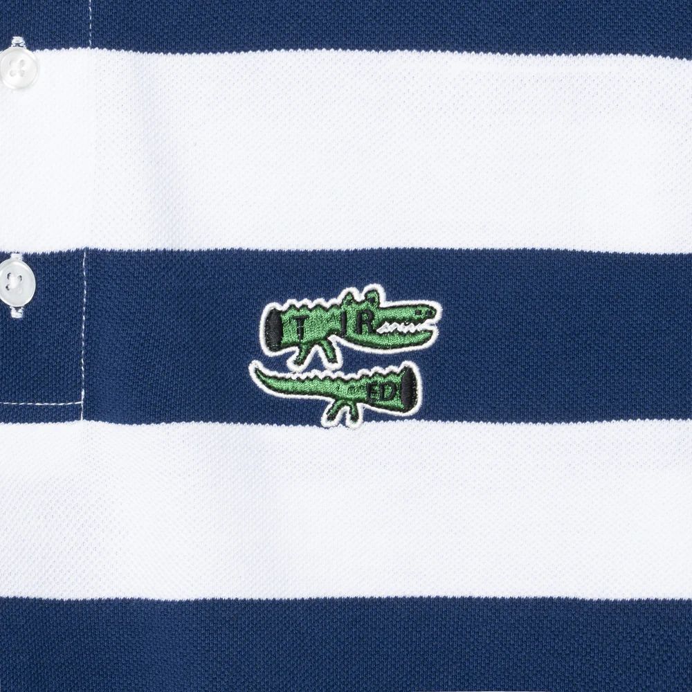 TIRED THE GATOR STRIPED POLO WHITE/NAVY タイレッド タイヤード