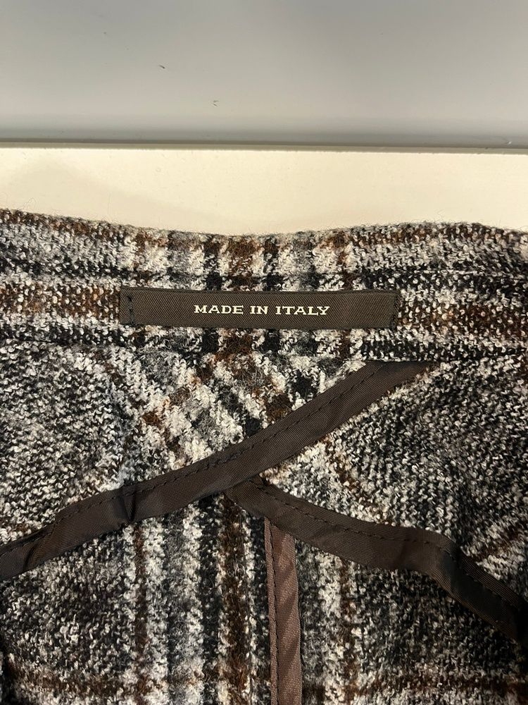 美品 タリアトーレ テーラードジャケット グレンチェック カシミヤ混 48 L ROMA】グレンチェックニットジャケット（テーラードジャケット