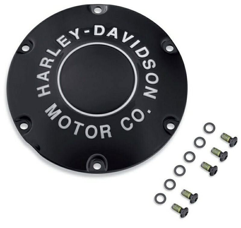 H-D MOTOR CO.ロゴ ダービーカバー グロスブラック 2004〜22年スポーツスター