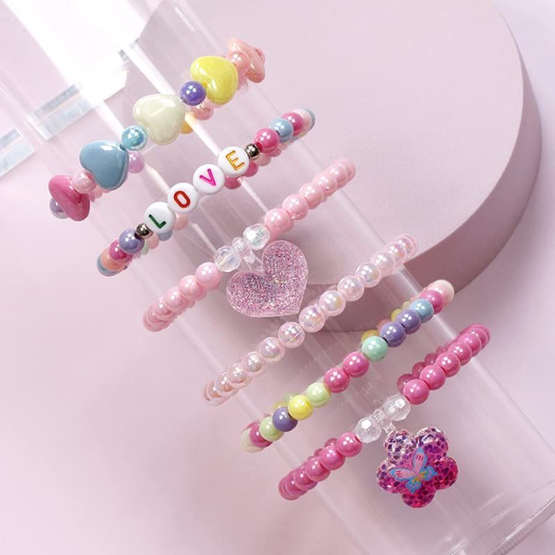 人気商品】手作りビーズ カラフル ブレスレットセット DIY ハート