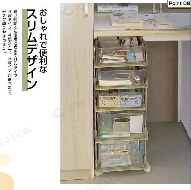 【新品・未使用】　コスメワゴン 収納　　小物入れ ワゴン 3段 引き出しワゴン キャスター付き おしゃれ かわいい