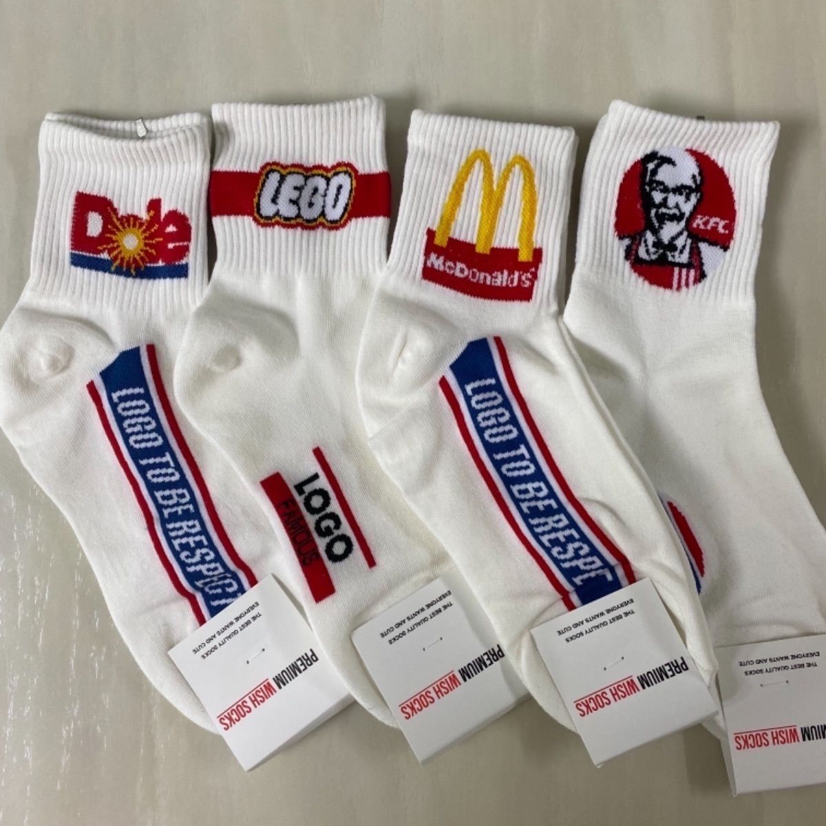 韓国 靴下 Dole KFC マクドナルド LEGO くつ下 レディース 原宿 - メルカリ