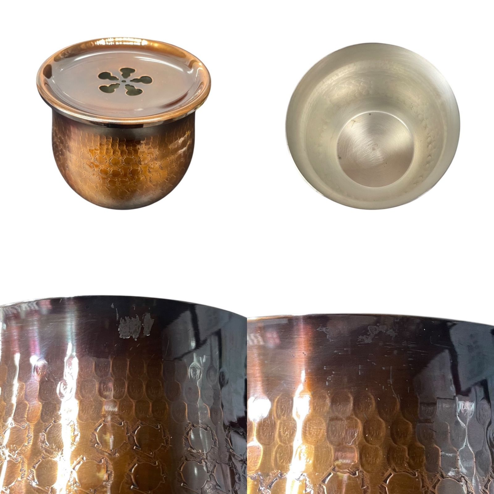 □【純銅製】茶器揃 急須 茶筒 建水 茶托 皿 □ 純銅製 茶筒 建