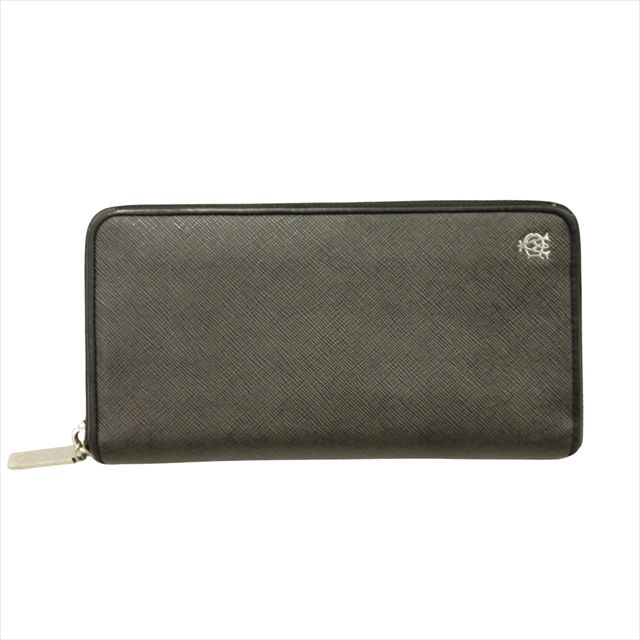 Brandol / dunhill ダンヒル ラウンドファスナー長財布 シグネチャー柄 グレー 24F2180LT038R