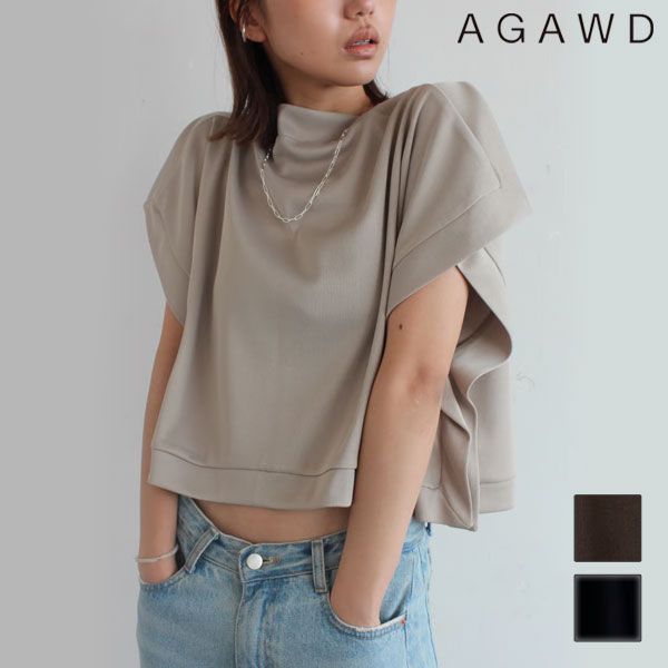 アガウド AGAWD トップス 25春夏 Square Cutsew スクエアカットソー ミドル丈 半袖 2225-6003