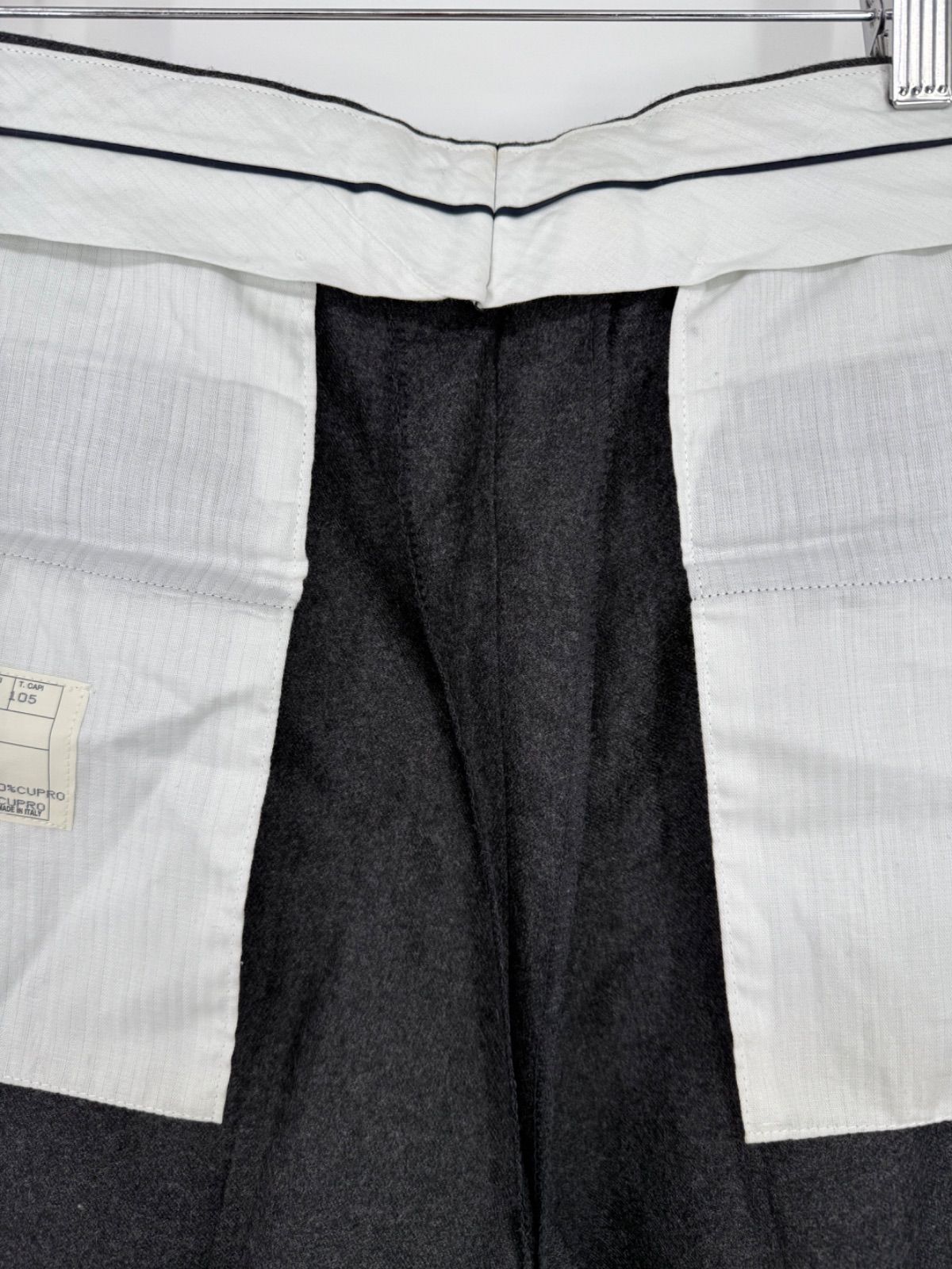 【HERMES】メンズパンツ ウール100％ イタリア製 スラックス HERMES エルメス コットン スラックス パンツ ブラック系【中古