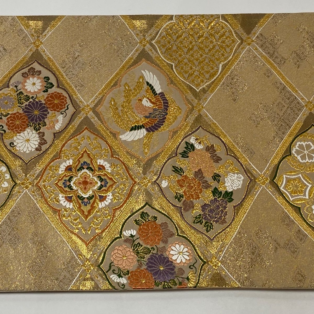 袋帯 美品 秀品 夏帯 紗 月 菱 金銀糸 黒 お太鼓柄 正絹 中古 夏帯 絽 正絹 袋帯 夏帯袋帯 絽 正絹 お太鼓柄 流水 牡丹 萩 金