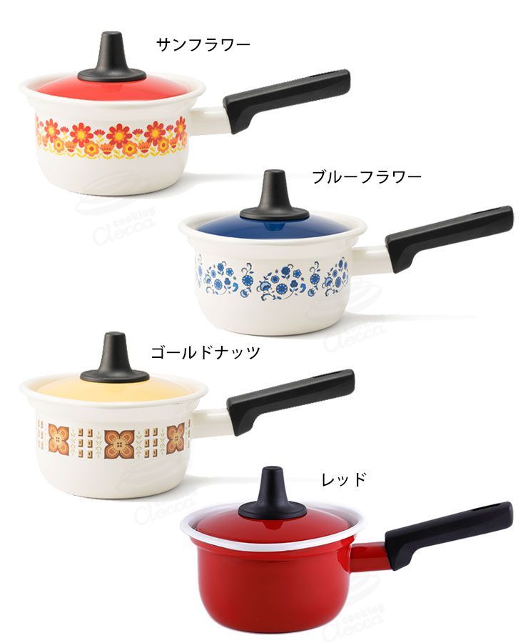 ホーロー　懐かしのセット 富士ホーロー ソースパン 16cm IH対応 メモリーズ サンフラワー