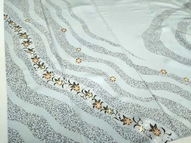 平和屋着物▽訪問着 単衣 草花丸文 正絹 逸品 CAAT0772dy