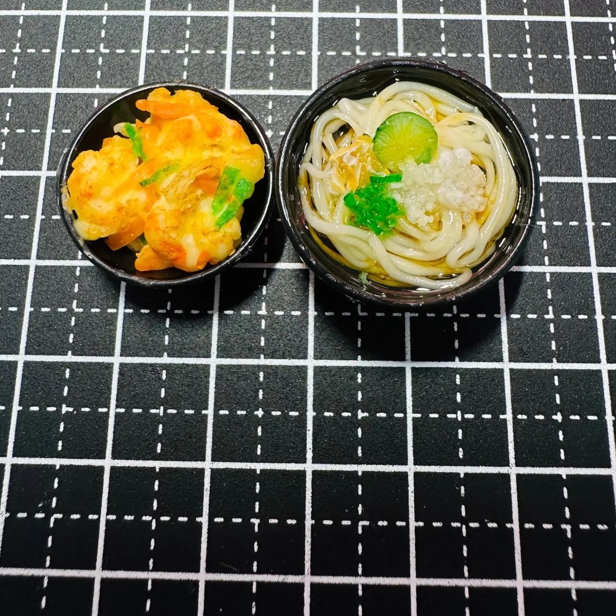 637 冷やしぶっかけうどんとかき揚げセット⭐️ミニチュアフード