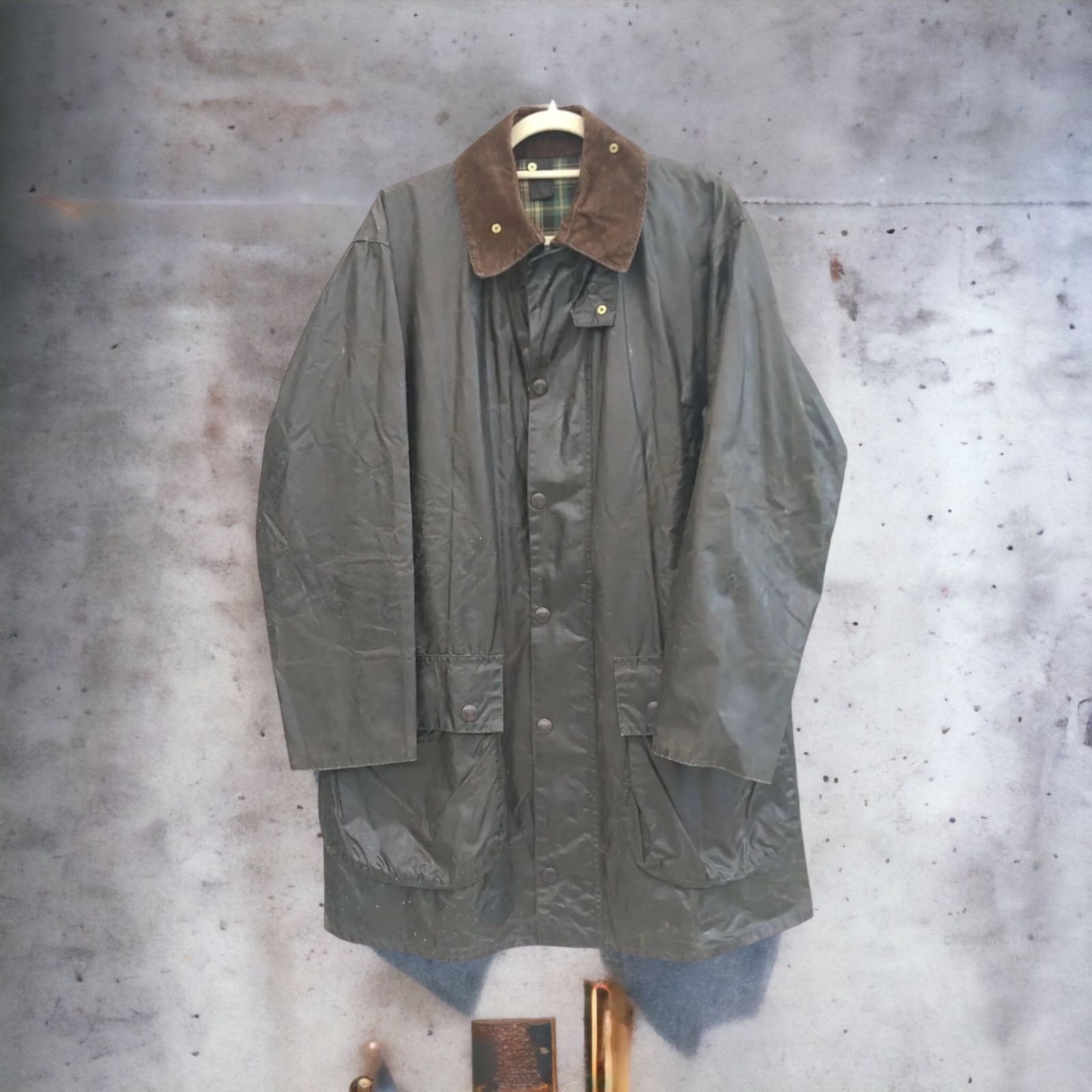 80s】ヴィンテージ Barbour BORDER バブアー ボーダー 40in 102CM 2
