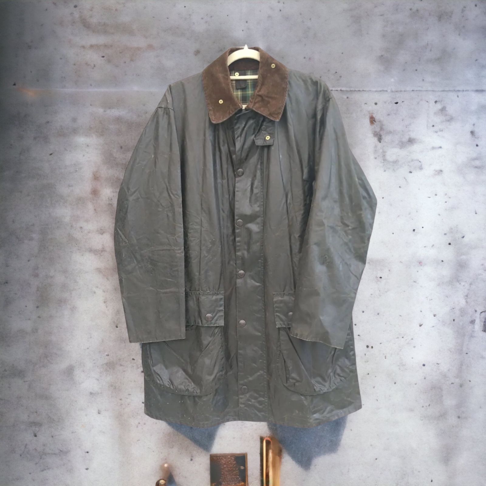 80´s バブアー ボーダー□Barbour BORDER□2クレストビンテージ-