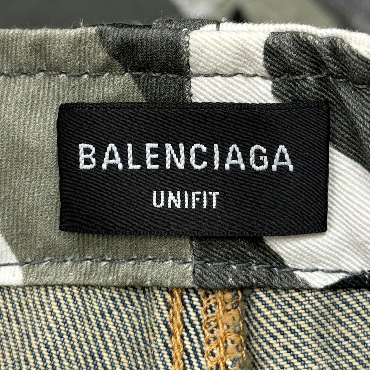 国内正規 BALENCIAGA 21AW ドッキング 迷彩 デニム ハーフパンツ