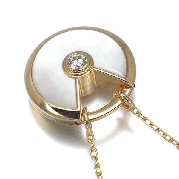 カルティエ ネックレス シェル ダイヤ ダイヤモンド アミュレット SM ロング K18YG 177701