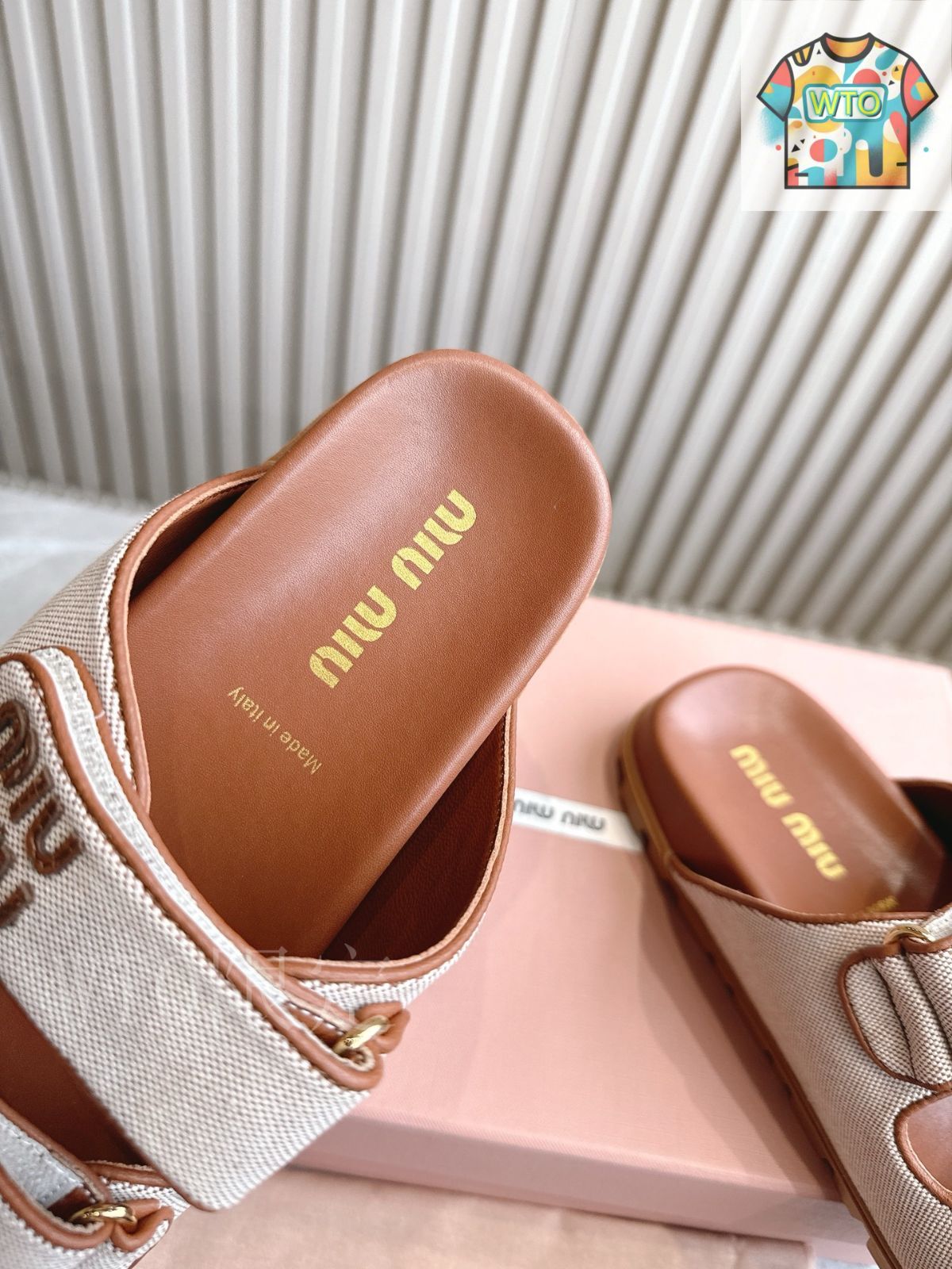 Miu Miu スリッポンサンダル Miu Miu ミュウミュウ 小羊皮 サンダル / スリッパ01-2 - メルカリ