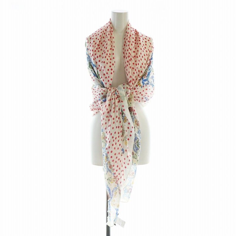 【極美品】D&Gドルチェアンドガッバーナ シルク100% マフラー ドット 水玉 DOLCE&GABBANA ドルチェアンドガッバーナ イタリア製 シルク混