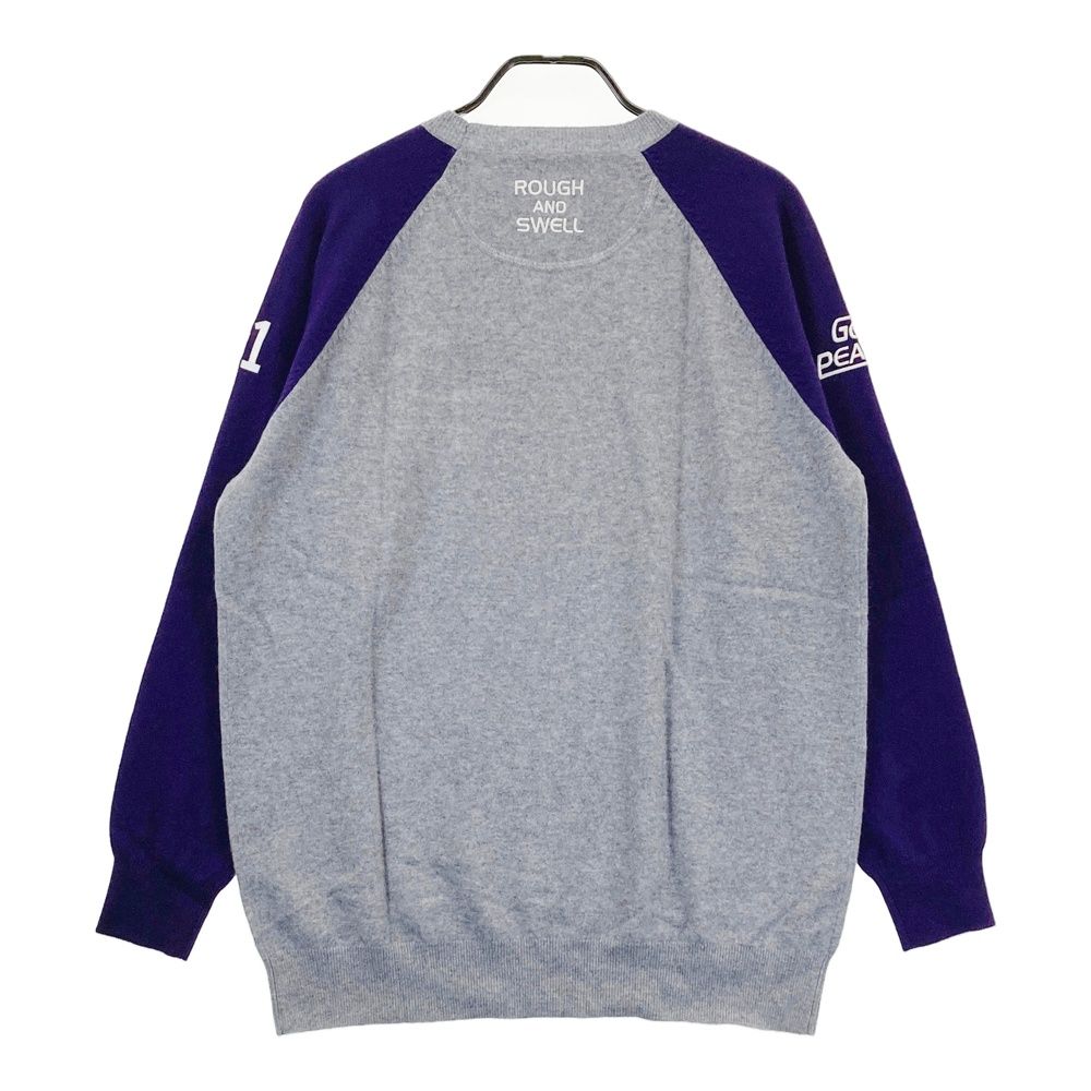 サイズ：XL ROUGH&amp;SWELL ラフアンドスウェル RSM-21264 カシミヤ ニットセーター  グレー系 [240101490242] ゴルフウェア メンズ ストスト サイズ：XL ROUGH&SWELL ラフアンドスウェル RSM-21264 カシミヤ