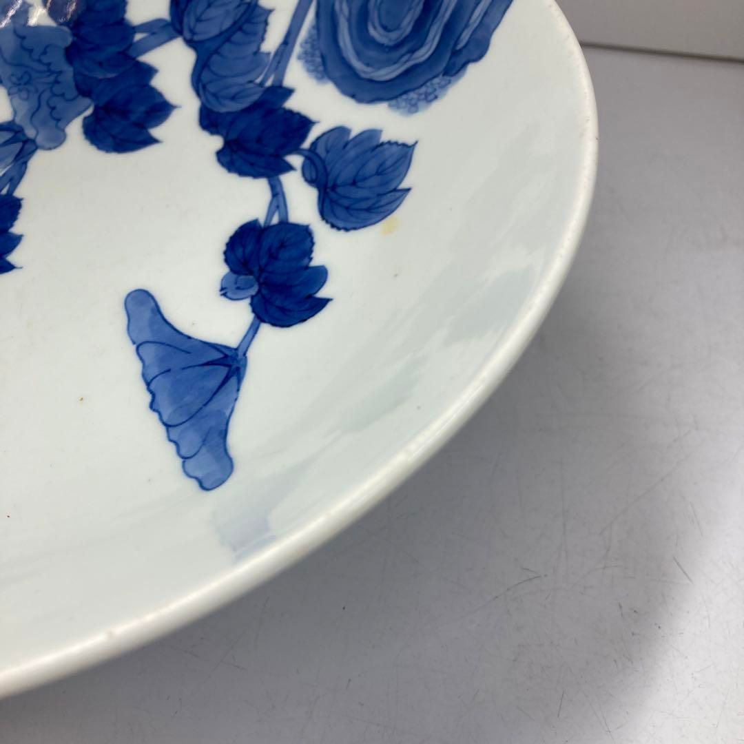  鍋島 朝顔の図 共箱 直径21 5㎝ 東Y 5 0524 鉢 ボウル 食器