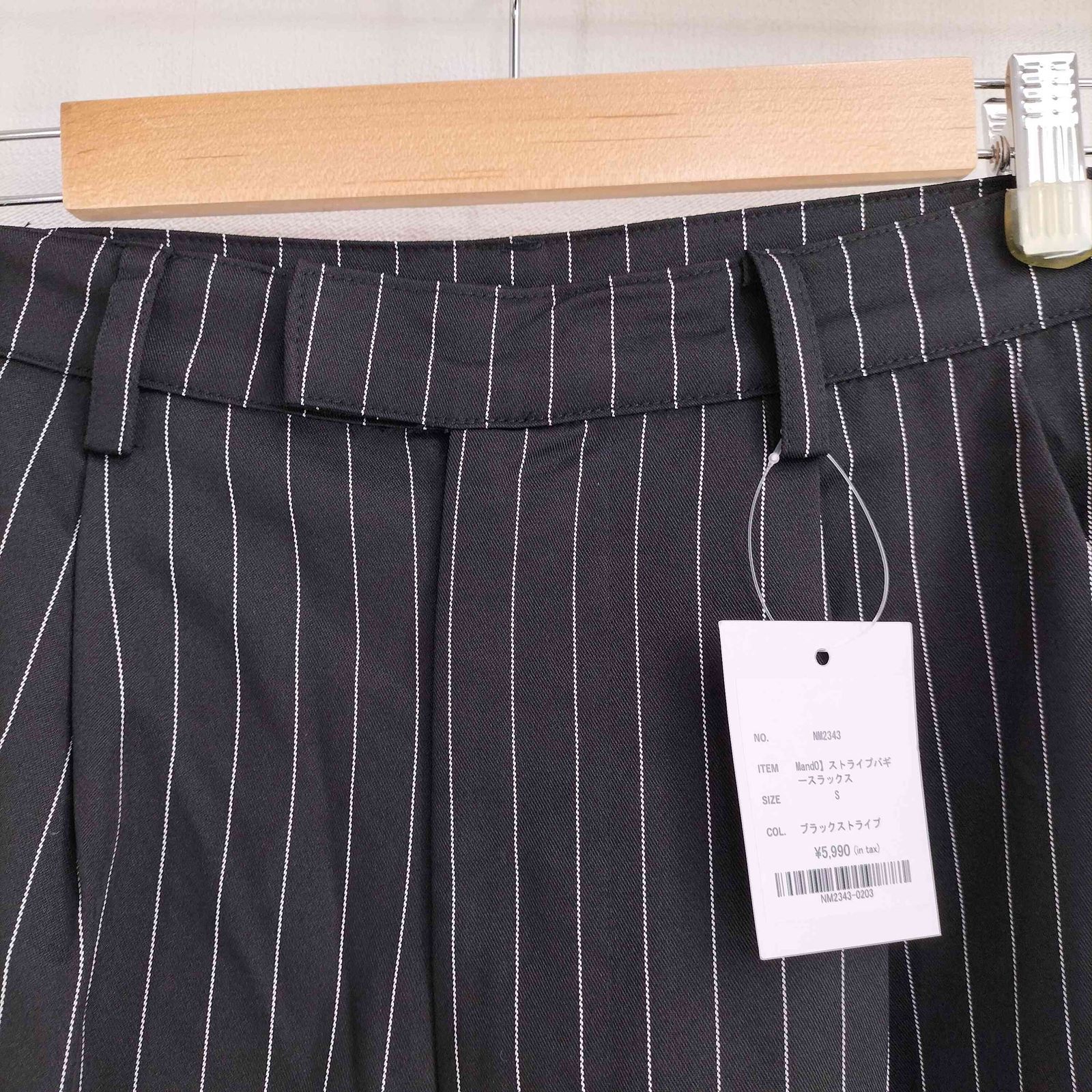 マンドー MANDO ストライプ ワイド スラックスパンツ メンズ JPN
