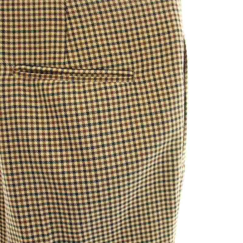 Lisiere L Appartement リジェール アパルトモン MOON フ パンツ スラックス ジップフライ ガンクラブチェック ウール 38 M 茶 ブラウン BB WWW_NOITHATQUANGTHANH_NET