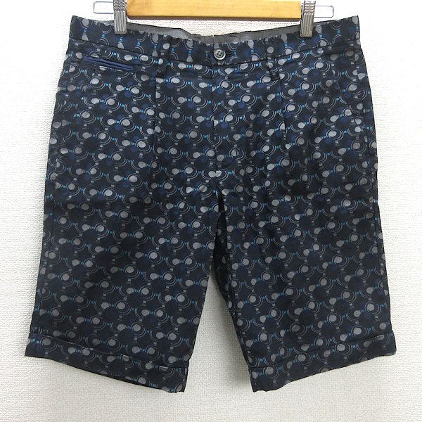 G□セントアンドリュース/ST ANDREWS ハーフパンツ/総柄【L】紺/men's