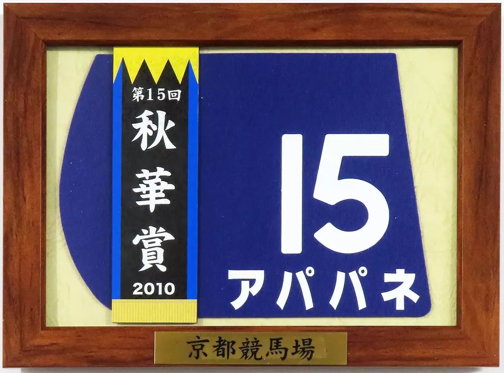 ⭐️アパパネ❗️2010現地的中三冠馬券コレクション 中古】コースター アパパネ(秋華賞2010) 額入り優勝レイ付ゼッケン
