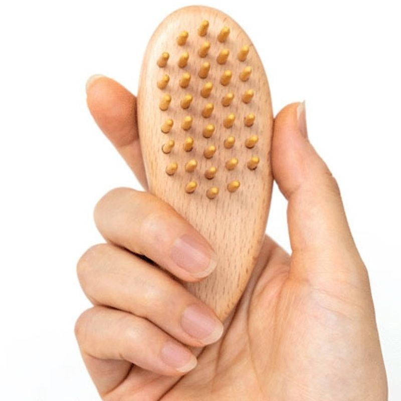 新品未使用　希少品❗️別府つげ工芸　柘植製　折り畳み式　つげヘアブラシ つげブラシ 5列 小 角 | 別府つげ工芸